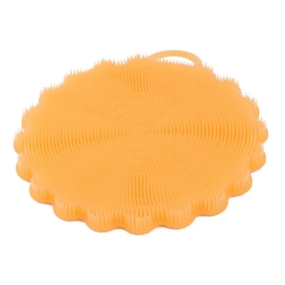 NEW SILICONE FLOWER SHAPED WASHING VEGGIE CLEANING BRUSH PAD